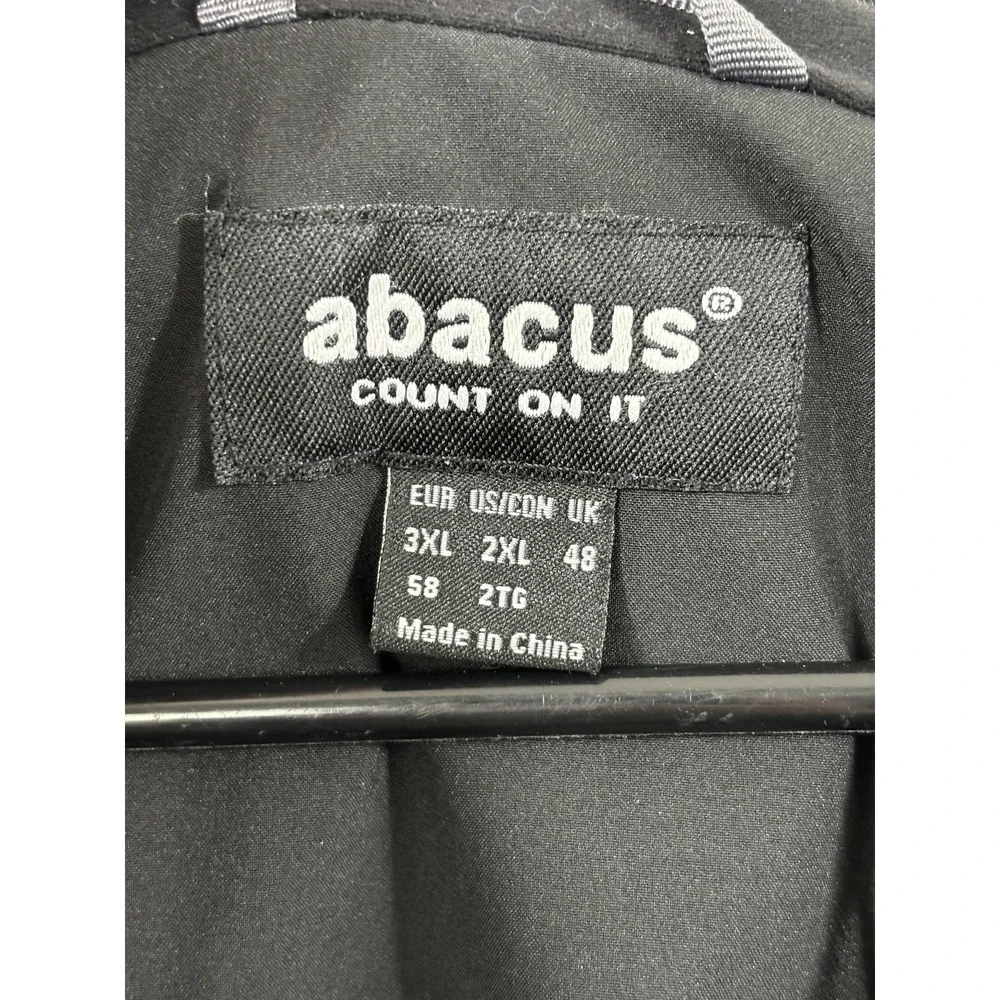 Abacus Jacket Mens 2XL Black Stretch Dry Full Zip‎ Windbreaker Golf Outdoor Coat